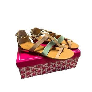 Wanted Women's Tan and Blue Sandals